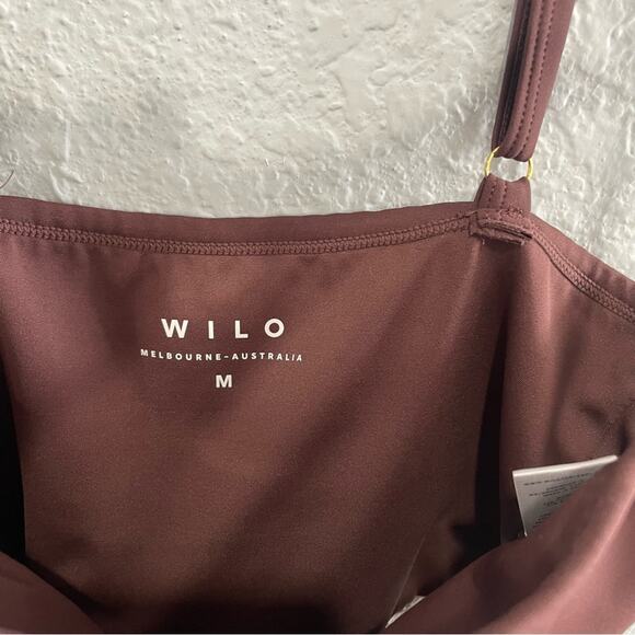 Wilo the Label Square Neck Tank Too Sports Bra Chocolate Brown Medium Like New - Picture 3 of 6